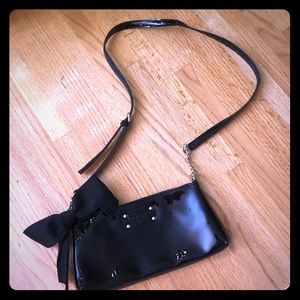 Kate Spade black patent leather cross body bag